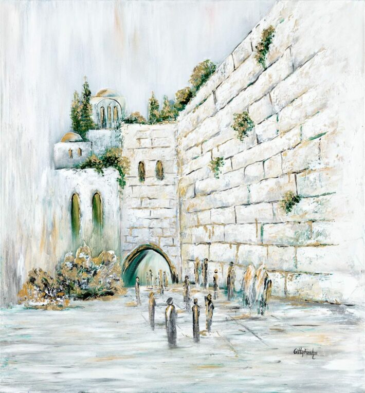 Forever My Jerusalem Gold&Green painting
