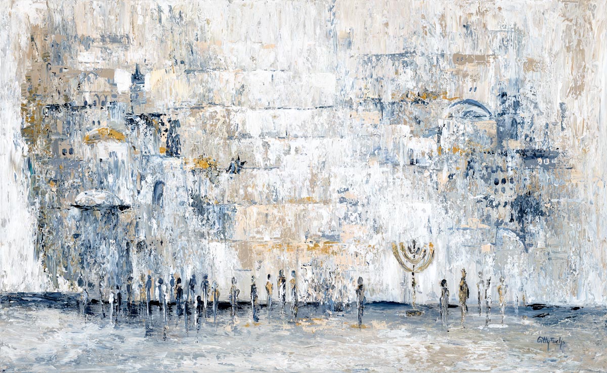 Menorah At The Kotel – Grey painting