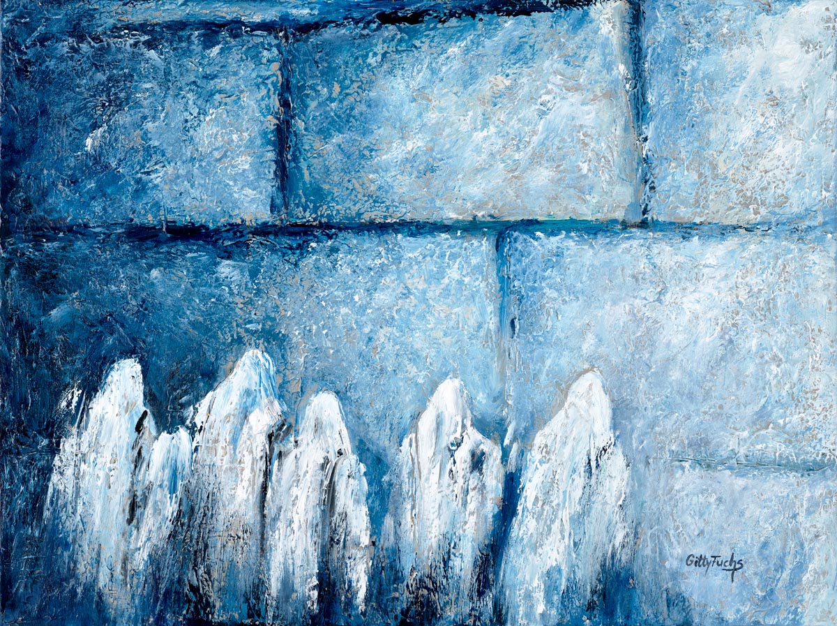 Prayer By The Kotel – Blue painting