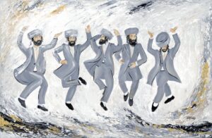 Hasidim Silver dance painting