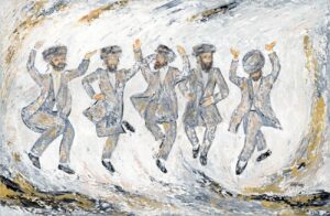 Hasidim Silver & Gold Dance painting