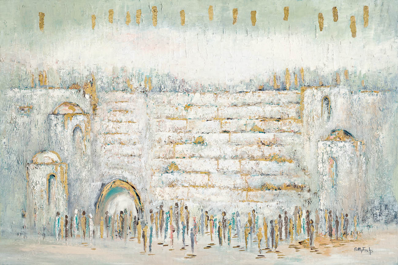 Abstract Kotel in pearl Green painting