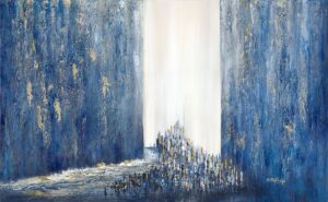 Splitting of The Sea- Blue & Navy painting