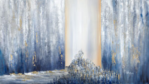 Splitting of The Sea – Blue & White painting