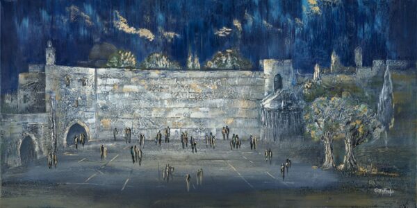 Midnight Jerusalem Deep Blue painting