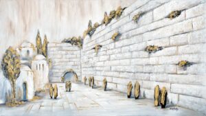 White & Gold Wailing Wall Jerusalem
