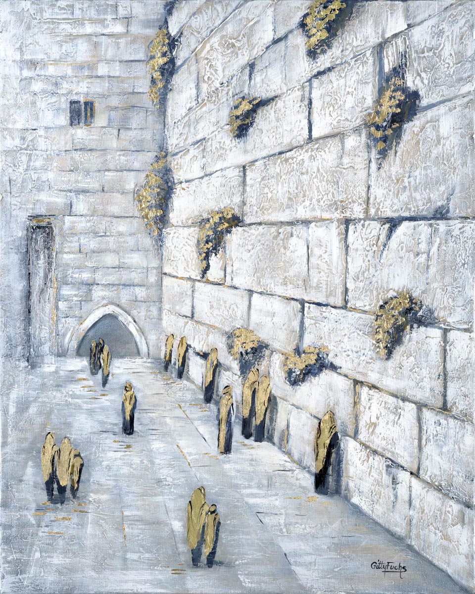 Kotel whispers White &Gold painting