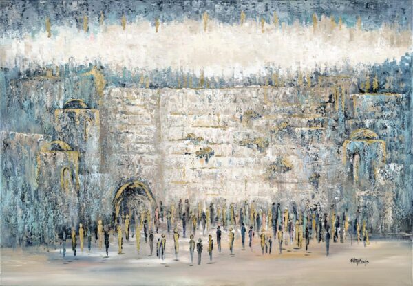 Abstract Kotel in Taupe and Blues painting