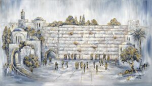 Jerusalem of Gold & Navy painting