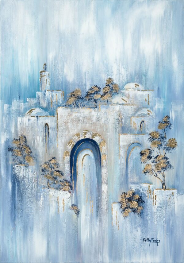 Jerusalem Vibe – Blue Vertical painting