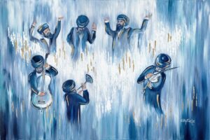 Klezmer Dance Blue & Turquoise painting