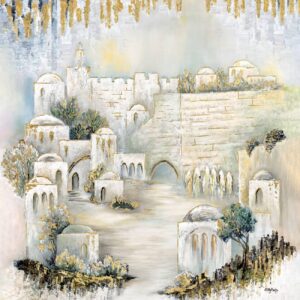 Jerusalem Yards – Gold & white painting