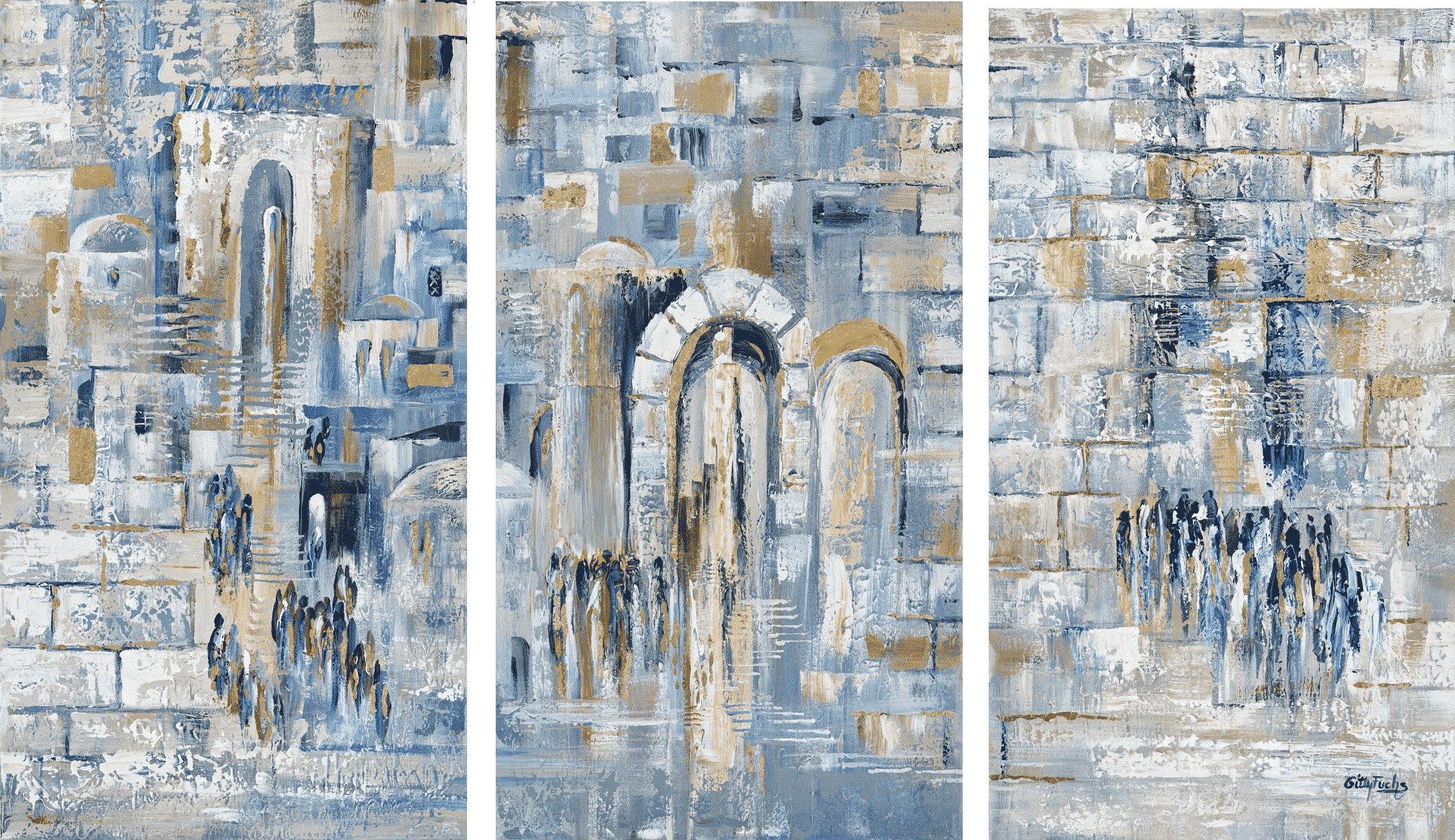 Jerusalem Triptich – With Stones painting