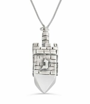 925 Sterling Silver Big Silver Dreidel Necklace