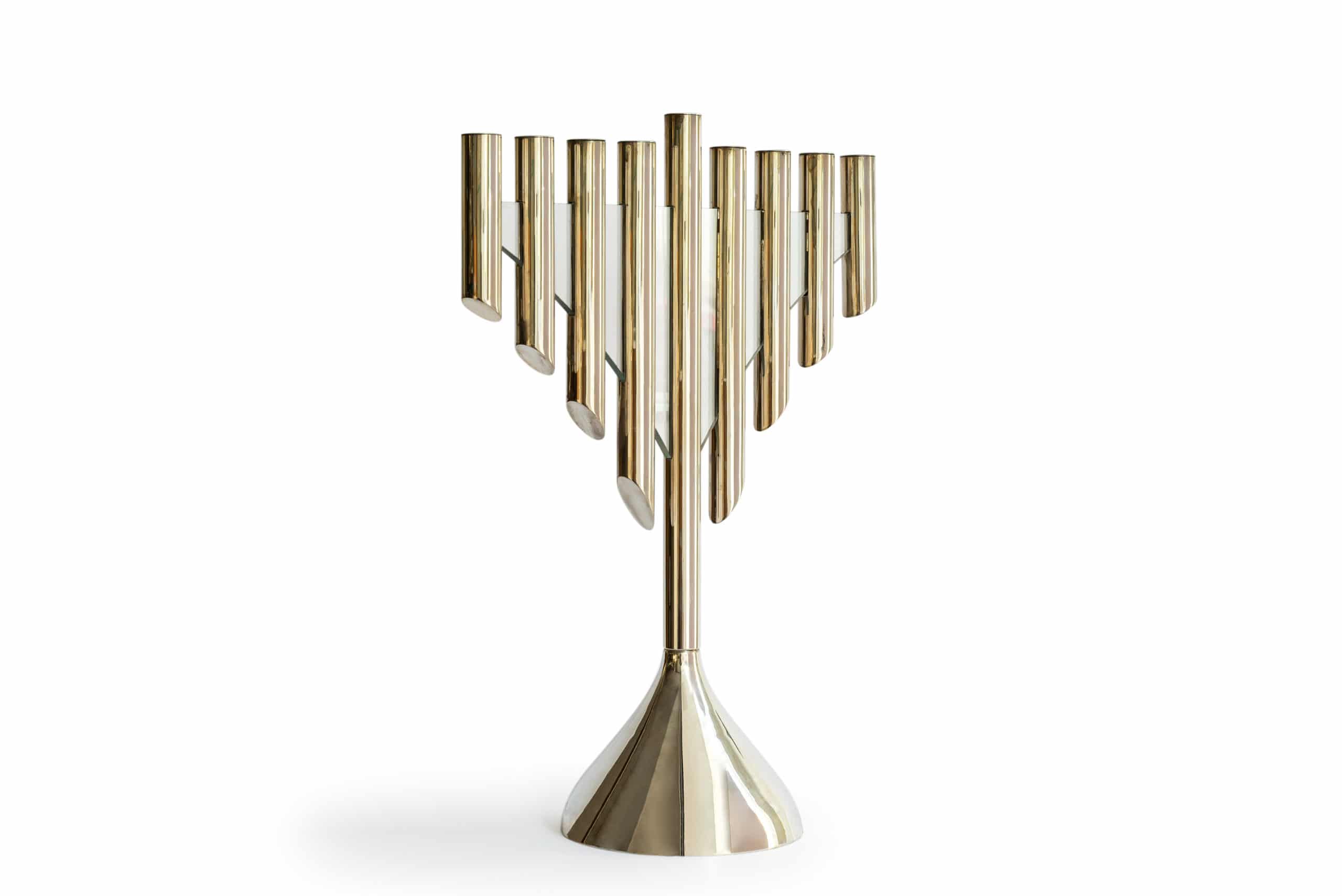One-of-a-kind Menorah Combined with Shining Glass