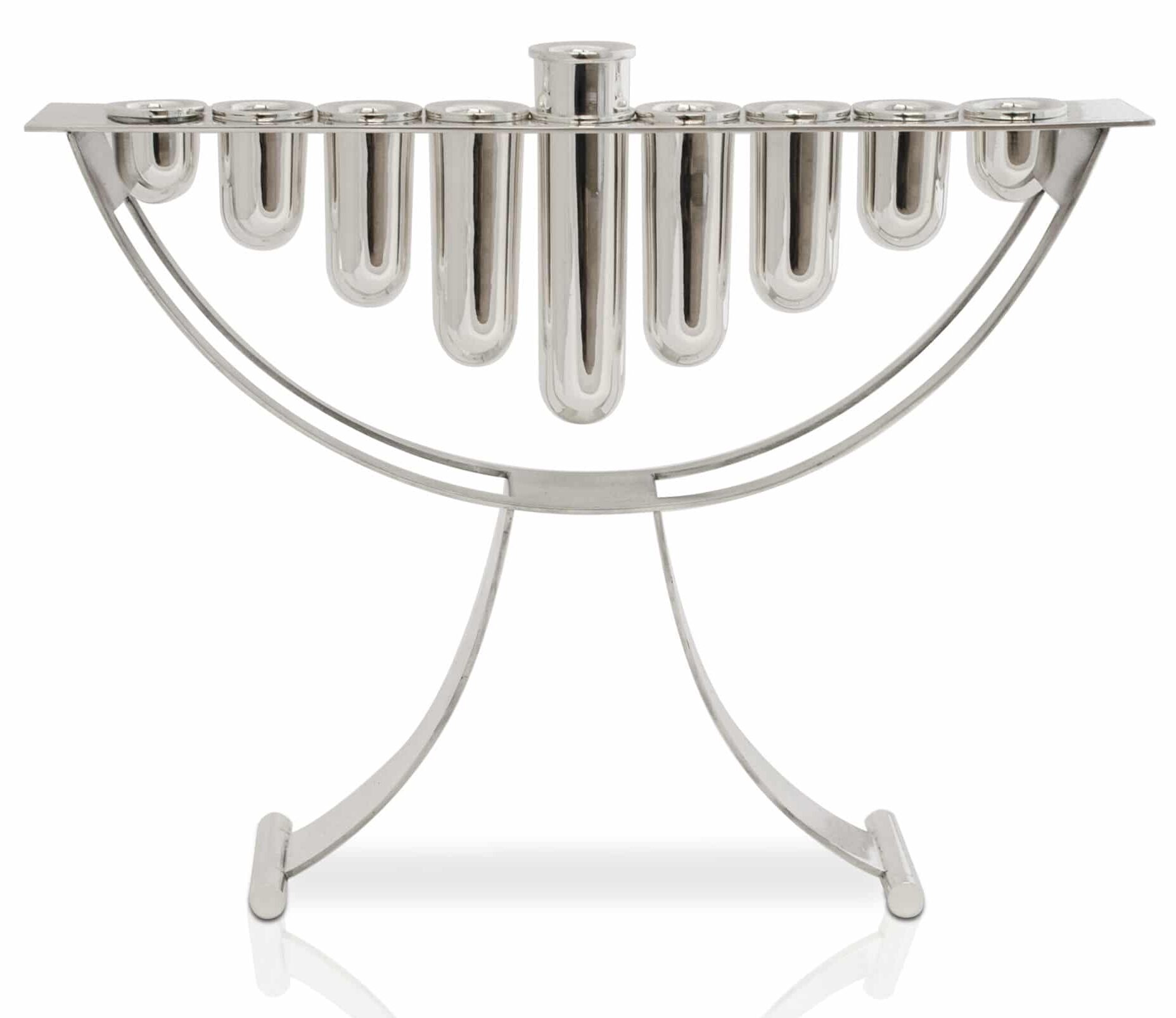 Silver Modern Menorah in Contemporary Style