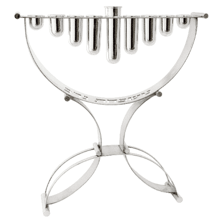 One of a Kind Contemporary Sterling Silver Menorah