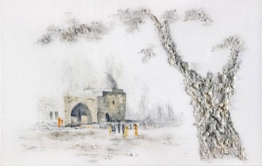 Original Oil Colors Painting of Rachel’s Tomb in White & Gray Colors