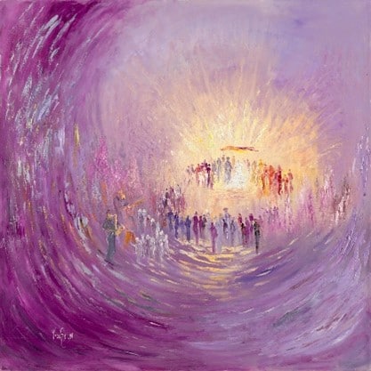 Romantic Abstract Painting of A Jewish Wedding