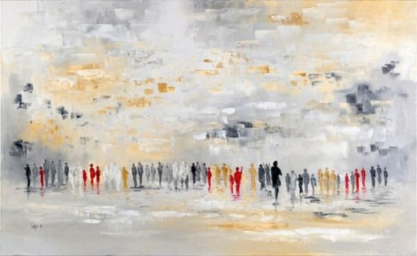 Modern Abstract Oil Colors Painting of Jerusalem Western Wall