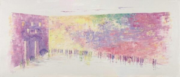 Original Pastel Abstract Painting of The Western Wall (Kotel)