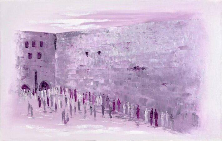 Original Pastel Painting of The Wailing Wall in The Old City of Jerusalem