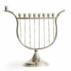 Harp Shaped Sterling Silver Hanukkah Menorah