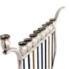 Colorful Harp Shaped Sterling Silver Menorah