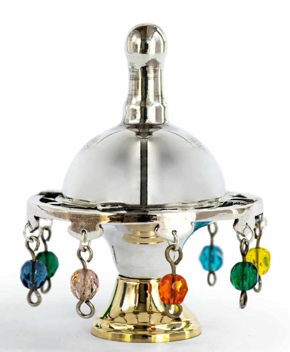 Sterling Silver Dreidel with Crystal Beads