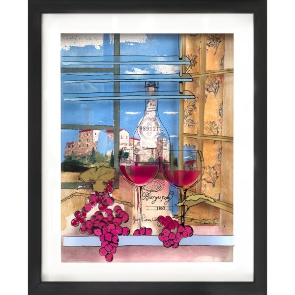 Two Glasses of Burgundy Wine Painting