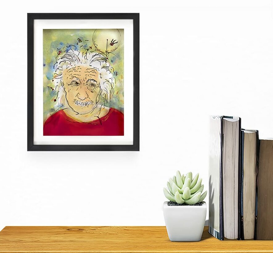 Einstein – Unique 3D Painting on Glass