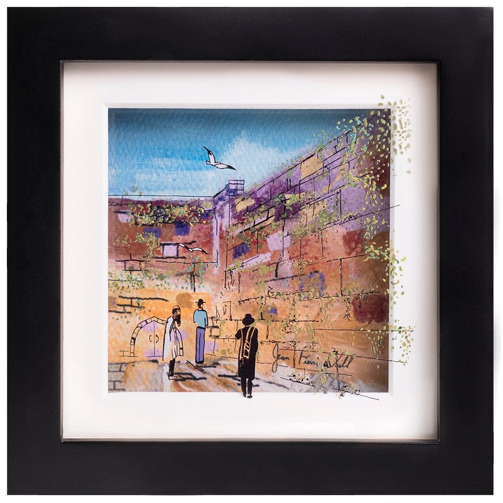 Western Wall (Kotel) Painting on Glass by Jean Pierre Weill