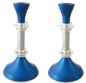 Unique Colorful Candlesticks with a Shiny Silver Look