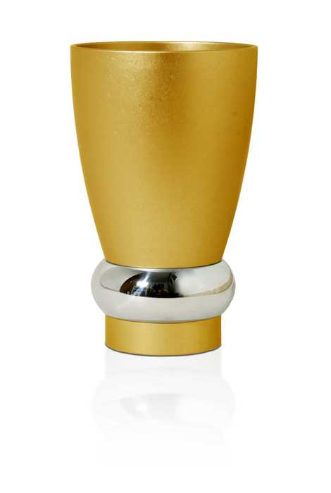Modern Kiddush Cup with Plate Set