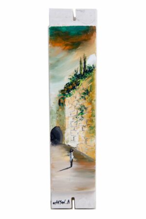 Artistic Western Wall Mezuzah Case
