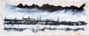 Jerusalem Black and White Oil Painting