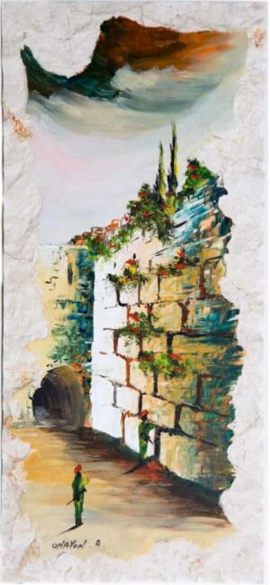 Soldier Praying in the Western Wall Oil Painting
