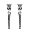 Exclusive Sterling Silver Candlesticks with Shabbat Bracha