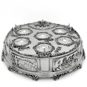 One-of-a-kind Sterling Silver Traditional Seder Plate