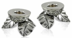Special Nut Shape Sterling Silver Candlesticks