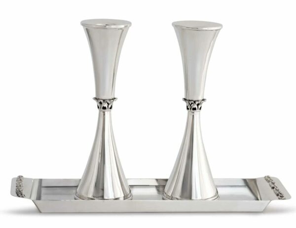 Traditional Sterling Silver Candlesticks with Filigree and Crown