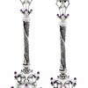 Special Sterling Silver Candlesticks with Shabbat Bracha and Stones