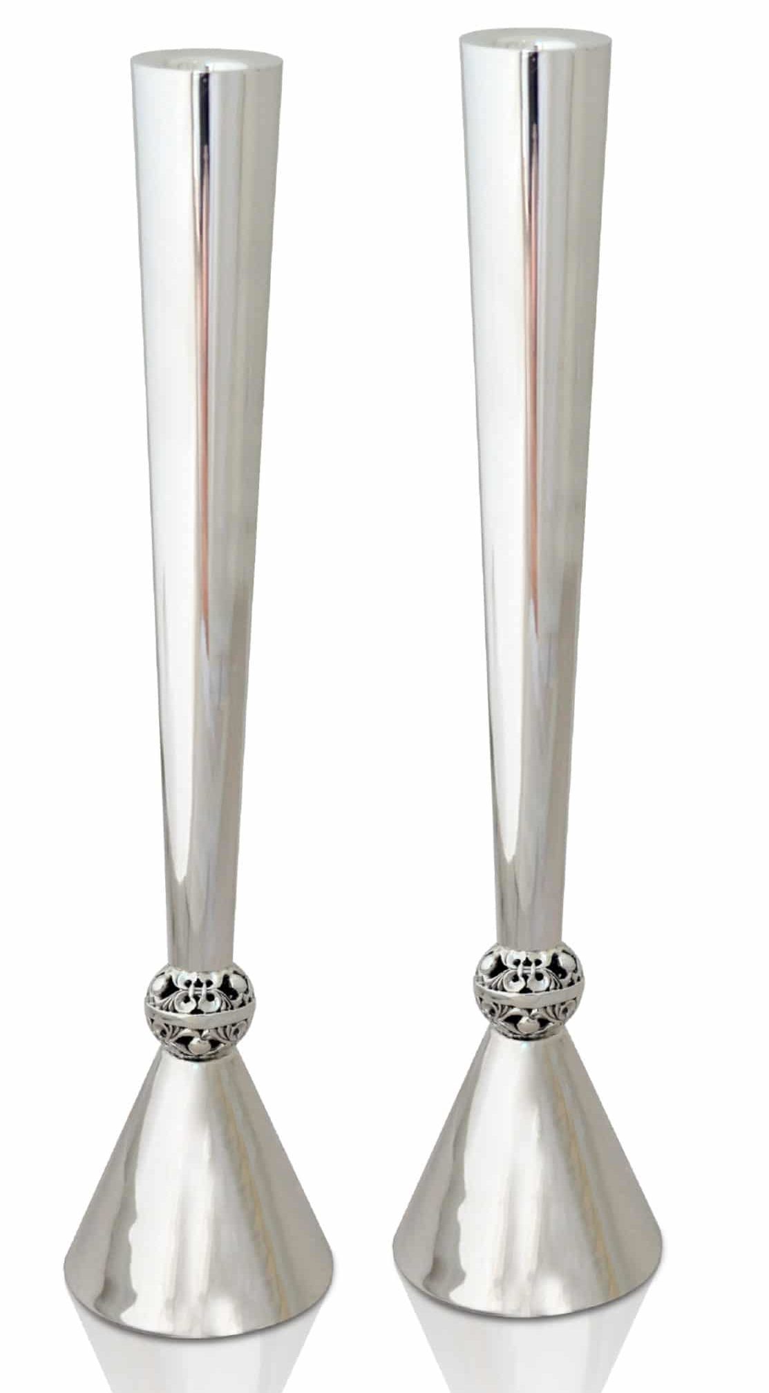 Extra Large Sterling Silver Contemporary Candlesticks