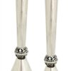 Large Special Design Sterling Silver Candlesticks with Tray