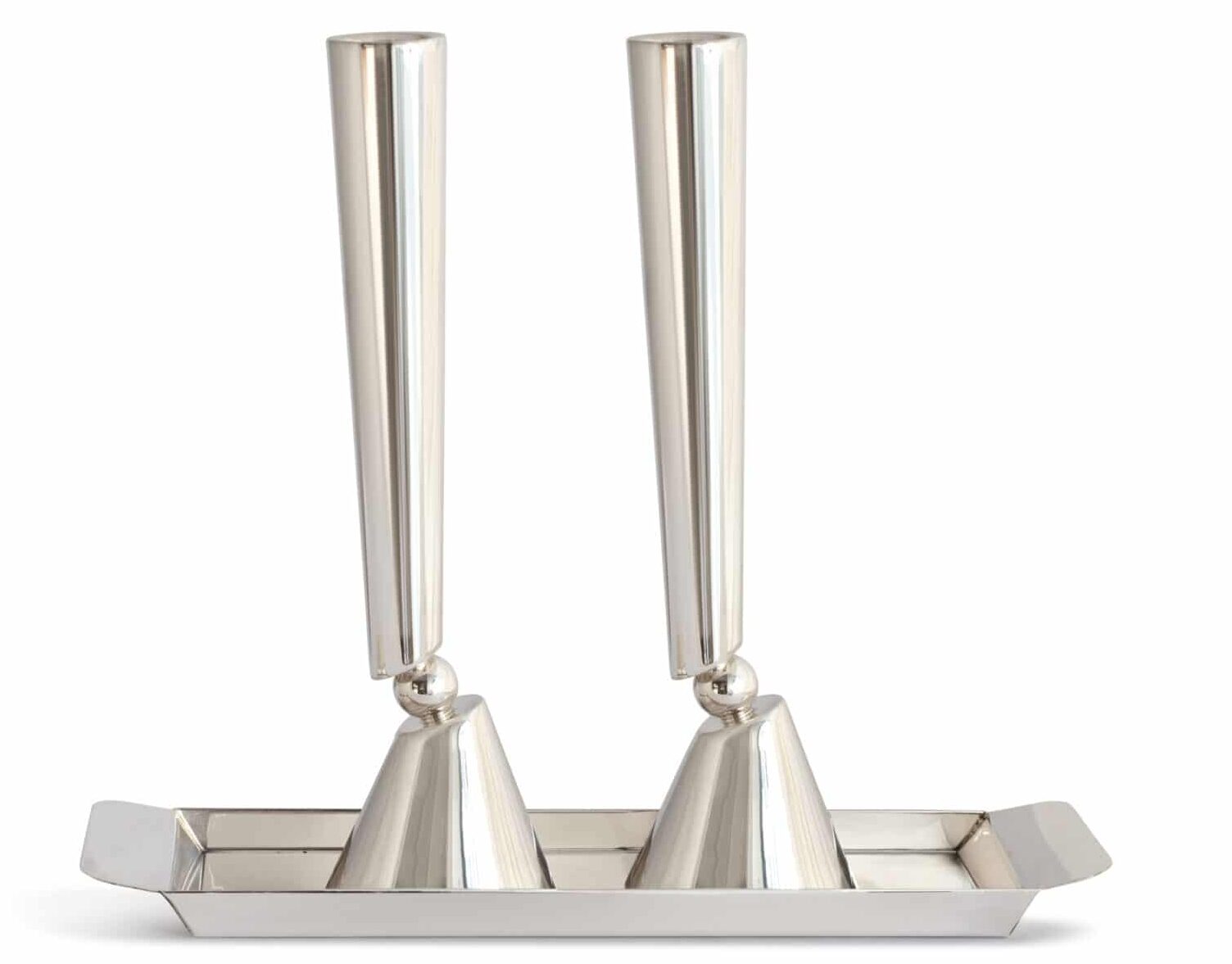 Tall Sterling Silver Modern Candlesticks
