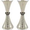 Mid Size Sterling Silver Hammered Candlesticks