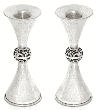 Hammered Candlesticks Made of Sterling Silver