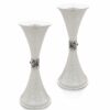 Mid Size Hammered Silver Candlesticks With Stones