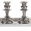 Nature Inspired Sterling Silver Flower Stones Candlesticks