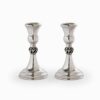 Small Candlesticks and Tray Made of Sterling Silver with Crown